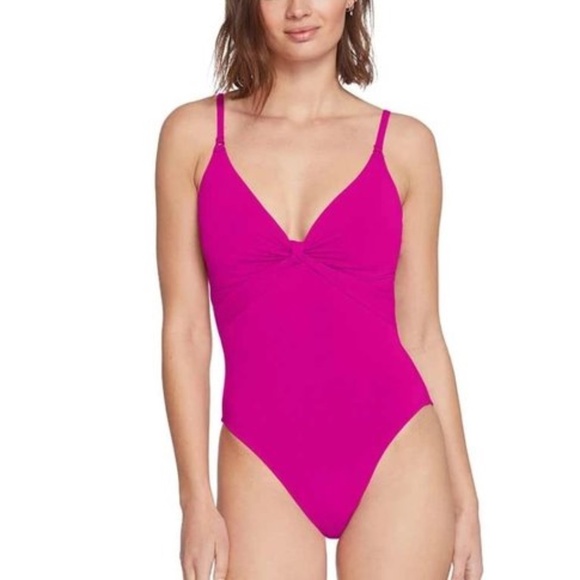 Robin Piccone Pink Knot One Piece Swimsuit - Picture 1 of 9